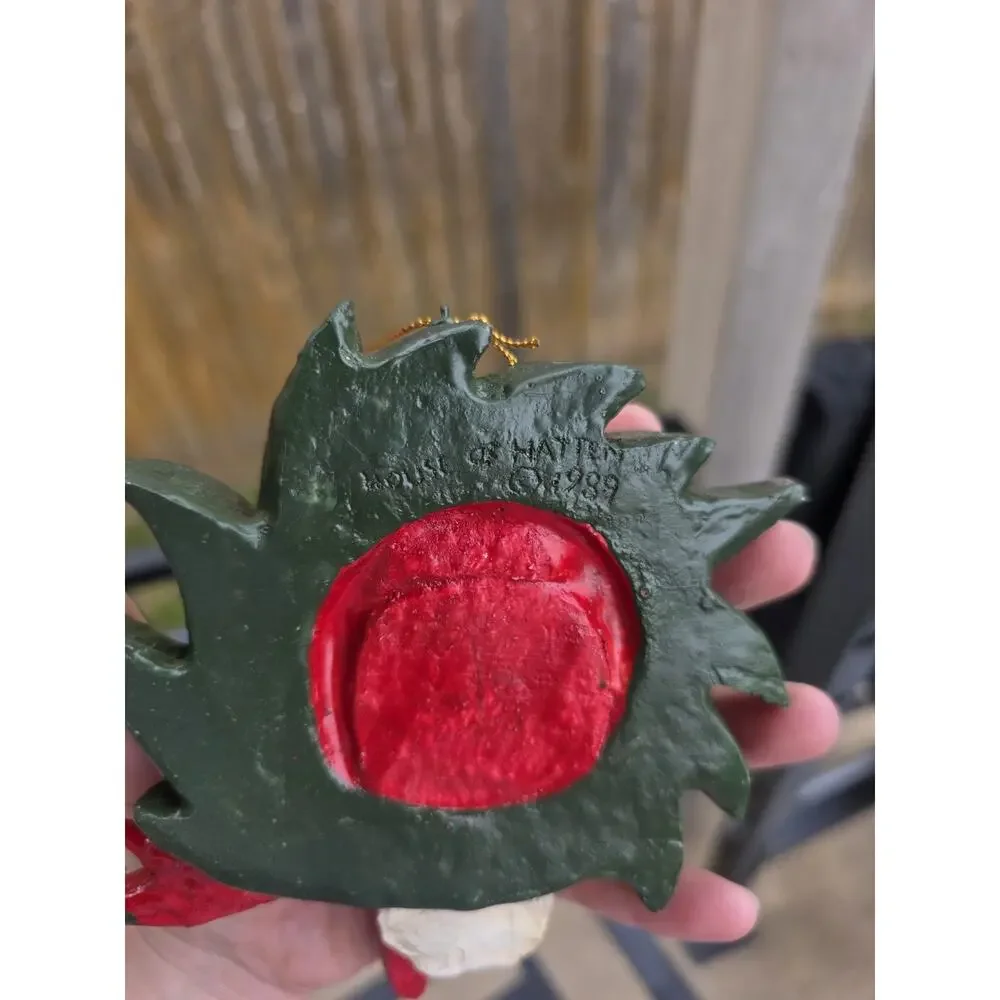 VTG Denise Calla House of Hatten Santa In Wreath Ornament Enchanted Forest 1989